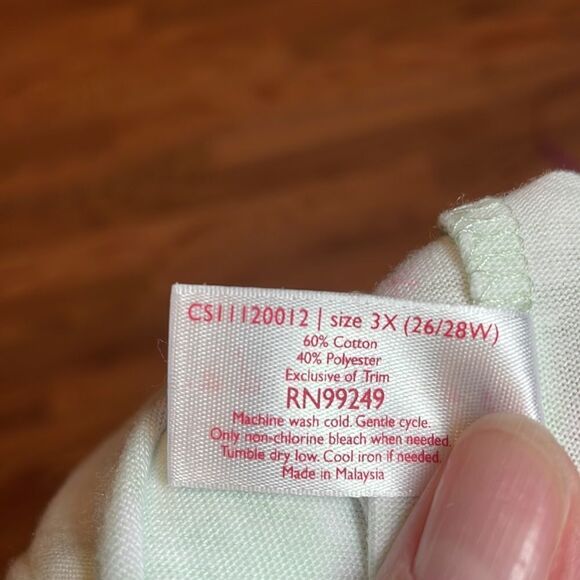 Serenada Sleepwear Knit Christmas Trees Pajama Top, sleep shirt, like new! 3X - Picture 6 of 7